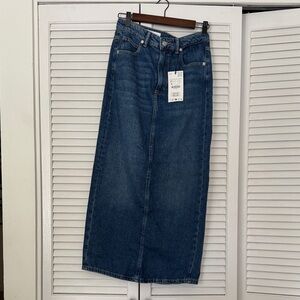 Zara Blue Denim Pencil Skirt